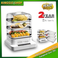 Ringgit Shop Electric Food Steamer 3 Tier Transparent Cover (26L)