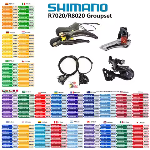Shimano 105 R7020+R7070 / Ultegra R8020+R8070 11s Groupset R7020/R8020 Hydraulic Disc Brake For Road