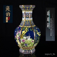 superior productsJingdezhen Vase Ceramic Antique Gold Enamel Pastel Hexagonal Vase Fishtail Bottle Enamel VaseHot sales