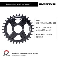 ROTOR CHAINRING ROUND DM RING MTB R34T/R32T/R30T/R28T - BLACK