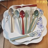 微瑕荷蘭pip studio彩色琺瑯鍍金不鏽鋼正餐勺正餐叉