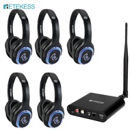 Retekess Silent Disco System 5pcs TA004 Wireless Silent Disco LED Flashing Light Headphones with 1 T