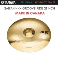 Sabian HHX Groove Ride 21" Ride Cymbal 12189XN Natural Finish B20 Bronze | Professional Drum Cymbal 