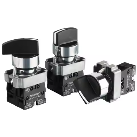 ABILKEEN XB2 Long Handle Type Metal Rotary Konk Switch 1NO/1NC/2NO/2NC/1NO1NC Rotary Selector Switch