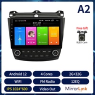 Acodo Wireless Carplay Android 12 2Din 10นิ้วเครื่องเล่นวิดีโอมัลติมีเดียสำหรับHonda Accord 7 2003-2