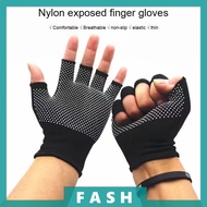F Nylon Exposed Finger Gloves Riding Sun-proof Gloves Picking Breathable Sunshade Gloves C1
