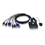 ATEN CS22U 2 Port USB KVM. Buit-in 0.9m cable remote port
