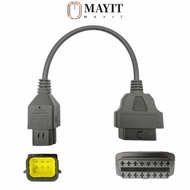 MAYIT Motorcycle ECU Read Cable, 6 Pin to 16 Pin Plug and Play OBD2 Adapter Cable, Durable ABS Motor