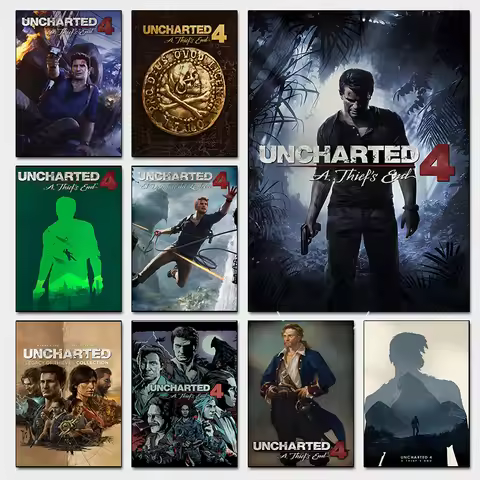 Mysterious Adventure Challenge Game Uncharted 4 Posters Nathan Drake Prints Canvas Painting Wall Pic