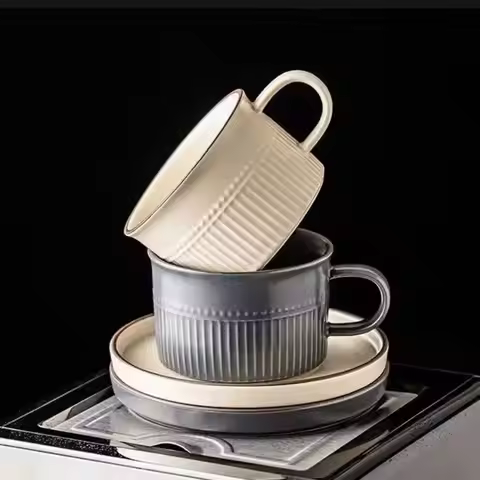 Ceramic Coffee Cup Set With Square Plate 160ml Nordic Tea Cup Ceramic Mug Milk Cup Advanced Teacup C