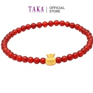 FC1 TAKA Jewellery 999 Pure Gold Mini Fu Dai with Beads Bracelet