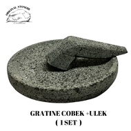 Stone-Cobek Stone & Sambal pestle Friction Mortar and pestle Stone Mortar and pestle/