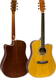 Kazuki Lite Top Solid Acoustic Guitar Vintage Natural ขนาด 41 นิ้ว กีตาร์โปร่ง / กีตาร์โปร่งไฟฟ้า Tr