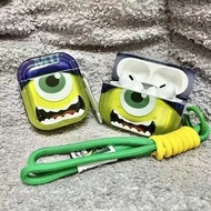 Monster Mike Airpods Pro2 Case AirPods 4 Shockproof TPU Cover with Rope For Apple Airpods 4/Pro2/3/P