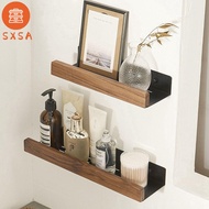 SXSA Creative Solid Wood Cosmetic Storage Moisture-proof Wall Mounted Home Decor Bathroom Shelf Storage Rack Cosmetic Organizer Shampoo Holder
