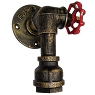 I1HAPPY TIME-Vintage Water Pipe Wall Lamp Faucet Shape Steam Punk Loft Industrial Iron Rust Retro Ho
