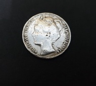 Uang Koin Perak Kuno Belanda 1 Gulden Wilhelmina Tahun 1908
