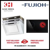 FUJIOH FR-SC2090 R/V 900MM INCLINED DESIGN COOKER HOOD + FH-IC6020 HYBRID HOB BUNDLE