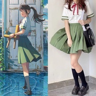 现货速发/铃芽户缔cos服 jk制服日系学院风可爱少女百搭原创短袖春夏全套装4.28 In-stock and ready to ship/Silva Houdi cosplay outfit JK 