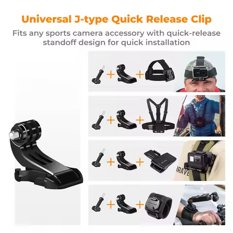 K&F Concept Accessories Set for GoPro Hero 13/12/11/10/9/8/7/6/5/4/ DJI Osmo Action Series/Pocket 3/