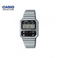 Casio Vintage A100WE-1A Silver Stainless Steel Band Men Watch / Women Watch