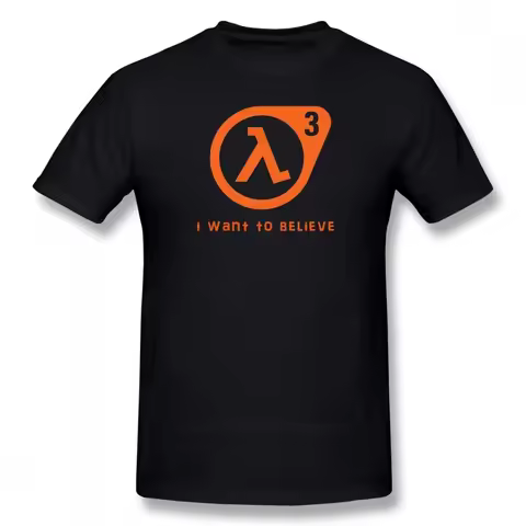 Half Life T Shirt Half Life 3 I Want To Believe T-Shirt 100% Cotton Cute Tee Shirt Basic Short Sleev
