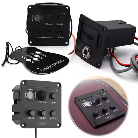 Piezo Pickup Onboard Preamp System Classic Acoustic Guitar EQ Tuner Piezo Pickup EQ Equalizer for Fi