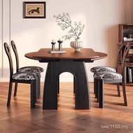 Eating All Antique Household Retractable French Dining Table Small Apartment Retro Dining Table Soli