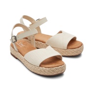 TOMS รองเท้าแตะลำลองผู้หญิง รุ่น Abby Natural Slubby Woven Leather (CE) รองเท้าลิขสิทธิ์แท้
