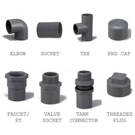 PVC Fitting Connector 15mm Socket Elbow Tee PT Socket Valve Socket End Cap Tank Connector PVC Pipe