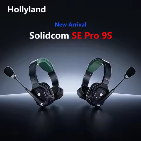 Hollyland Solidcom SE Pro 9S Full-Duplex Wireless 1300ft DECT Intercom System with 9 Person Headsets