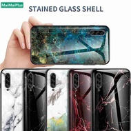 Glass case hard shell Samsung Galaxy S10 S9 S8 Plus S7 Edge marble phone protection case