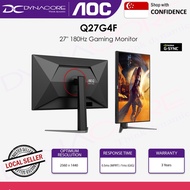 AOC Q27G4F 27" 180Hz QHD Gaming Monitor - Fast IPS, G-Sync Compatible, HDR10