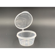 2oz Round Disposable Plastic Food Container Hinged Lid ( 50pcs± ) 2 oz Deli Container - 50 ml