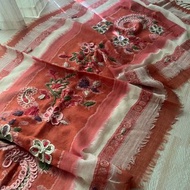 喜迎瑤 尼泊爾 克什米爾 水煮羊毛 手工 刺繡 立體 披肩 圍巾