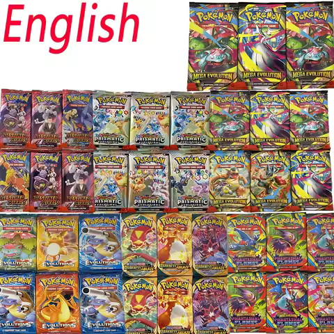 IN Stock 30-360Pcs/Set Pokemoned Card MEGA EVOLUTION SCARLET&VIOLE 151 Prismatic English Booster Bat