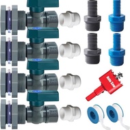 4 PVC Partition Accessories Ball Valve Garden Hose Joints Adapter Pagoda Joints+Raw Material with 3/