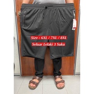 🔥Hot🔥Plus Size Men Short Pant 3 Suku 6XL-8XL / Seluar Lelaki 3 Suku / Seluar Lelaki 3/4