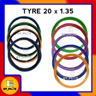 TYRE 20 X 1.35 TAYAR 20x1.35 RANDOM COLOR BLUE BLACK GREEN / BLACK GREEN / RED / PURPLE / BLUE / ORA