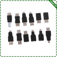 [PraskuMY] 12pcs OTG USB Male to Female Micro USB Mini USB Changer Adapter Converter