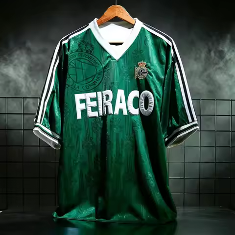 98-00 Deportivo La Coruña Retro Soccer Jersey Parent‑Child Family Matching Quick Dry Vintage Footbal