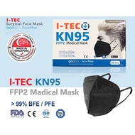 I-TEC KN95 FFP2 MEDICAL MASK 20'S -  BLACK & WHITE