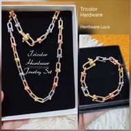 14k Light Gold TRICOLOR SET Jewelry UNISEX