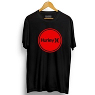 Men Women Same Style Ready Stock Round Neck Breathable Hurley Red logo Printed Large Size Short-Slee