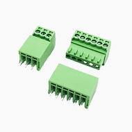 5sets 15EDG 2.54mm Pitch Screw Wiring Plug-in Terminal Plug Welding Plate Socket 2.54 Plug + Pin Hea