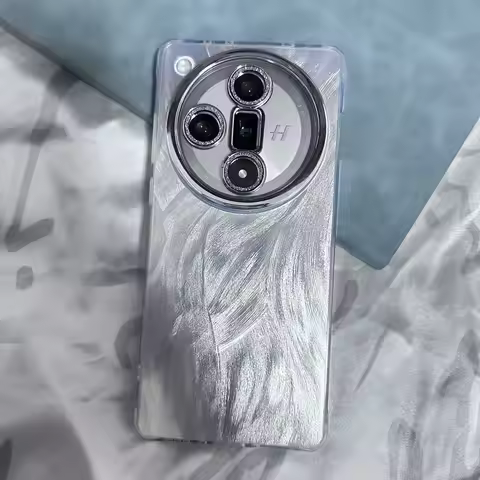 For OPPO Find X7 Ultra X6 Pro Glitter Feather Lens Full Cover For OPPO Find X7 Ultra Shockproof Bump