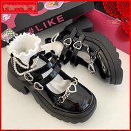 Y2K Girls' Mary Jane Shoes Heart Buckle Thick Sole Mary Jane Shoes