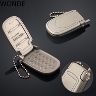 WONDE Mini Phone Model Pendant, Retro Hanging Flip Phone Keychain, Creative Punk Alloy Goth Grunge F