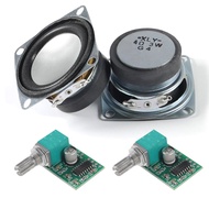 ALAMSCN 2PCS 2" 4Ohm 3W Full Range Audio Stereo Speaker Round Loudspeaker + 2PCS 3Wx2 DC 5V Class D 
