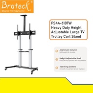 Brateck FS44-610TW 60-100 inch Heavy Duty Height Adjustable Large TV Trolley Cart Stand